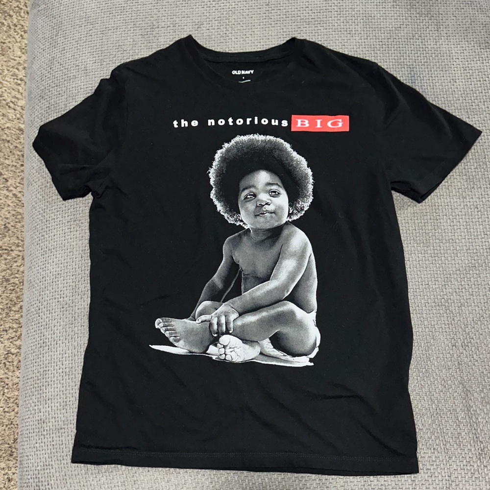 Old Navy Black Graphic Tee with Red Accents
